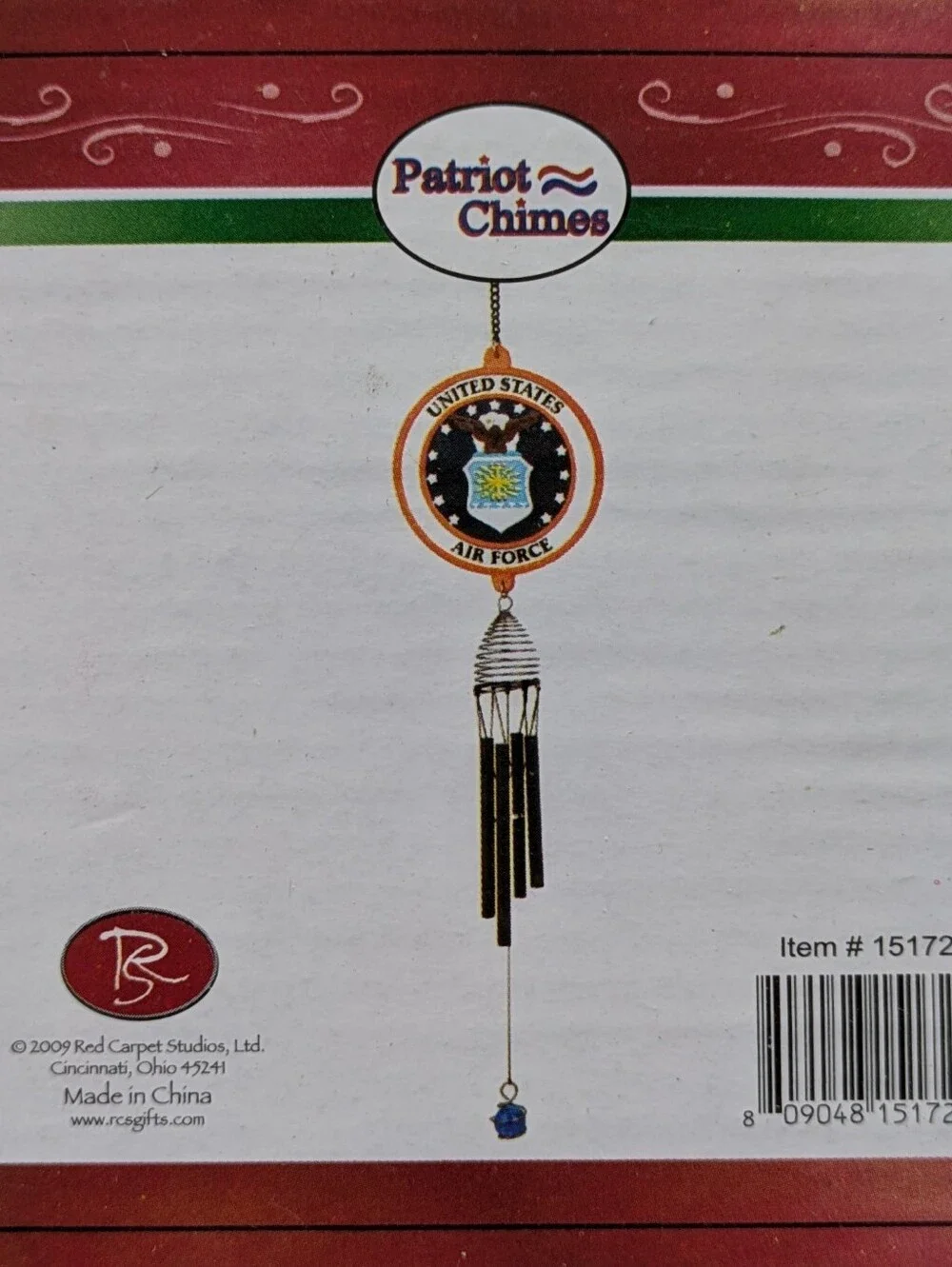 Chimes Military United States Air Force Wind Chimes 22 x 4.5 Vintage 2009 NWT